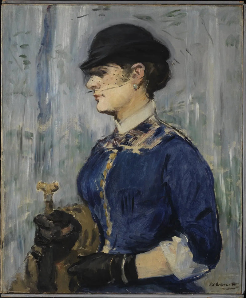 Ung kvinna med rund hatt - Édouard Manet