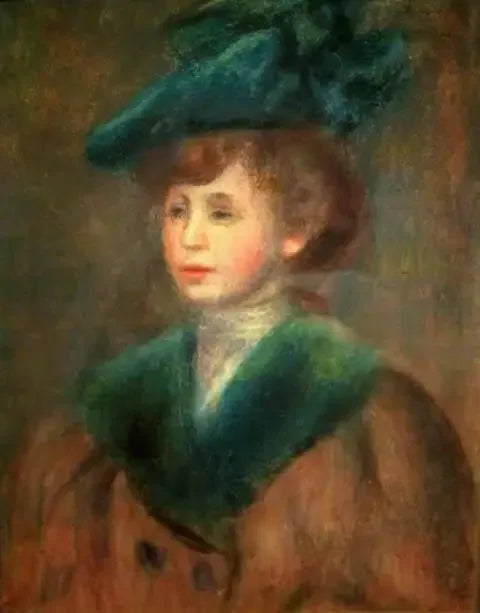 Ung kvinna med grön hatt - Pierre-Auguste Renoir