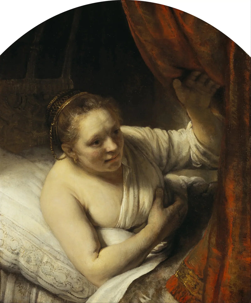 Ung Kvinna i Sängen - Rembrandt