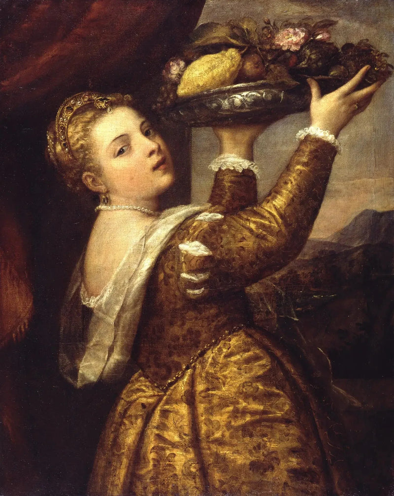 Ung kvinna med ett fruktfat - Titian