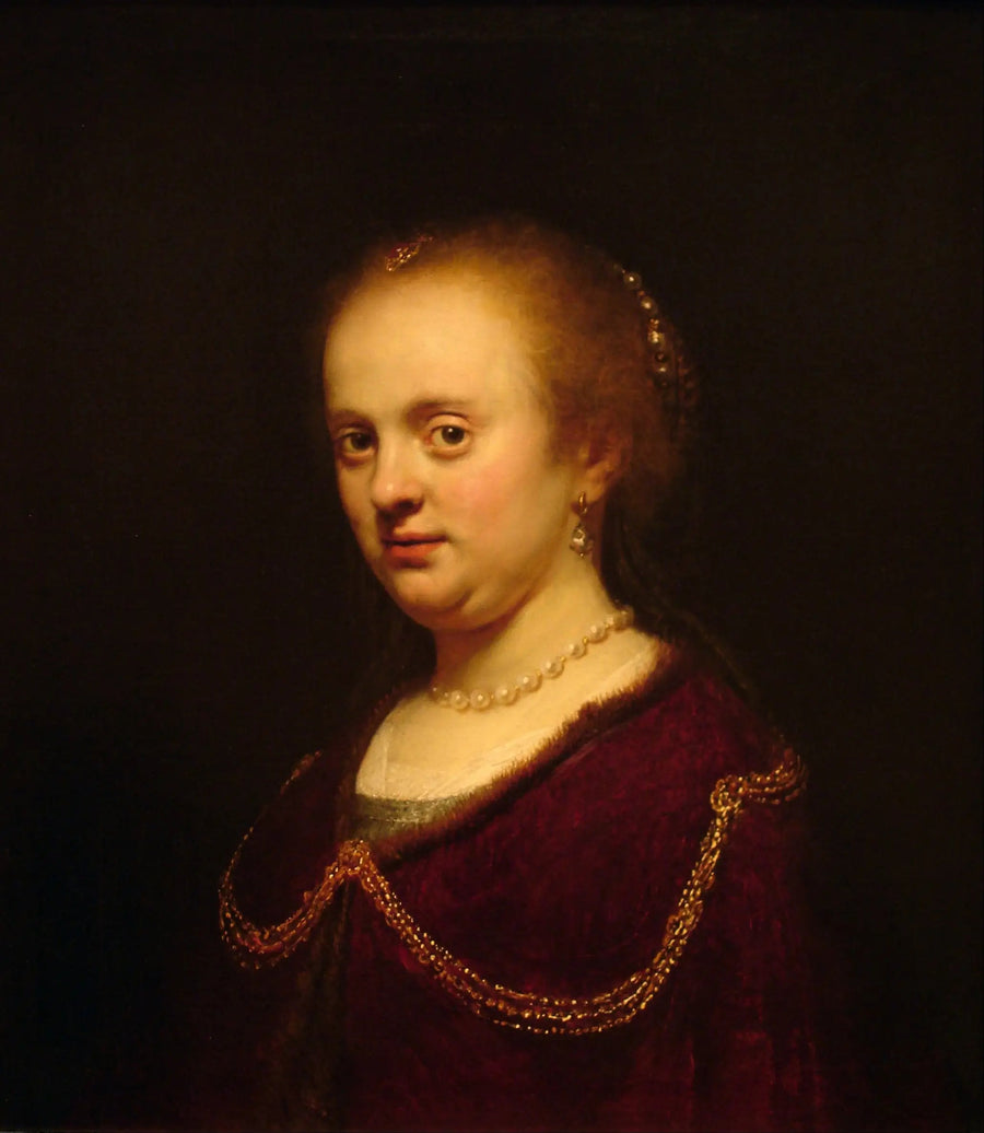 Ung kvinna med en guldkedja - Rembrandt