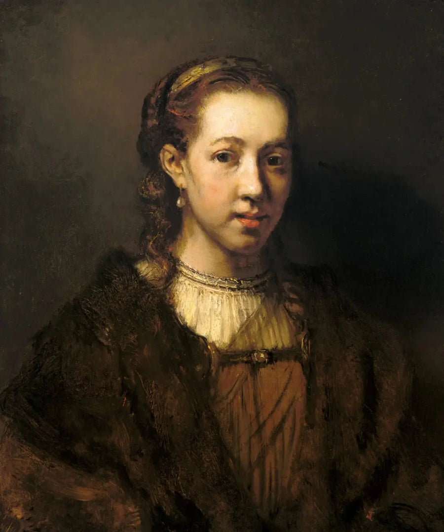 Halvkroppsskulptur av en kvinna i fantasikostym - Rembrandt