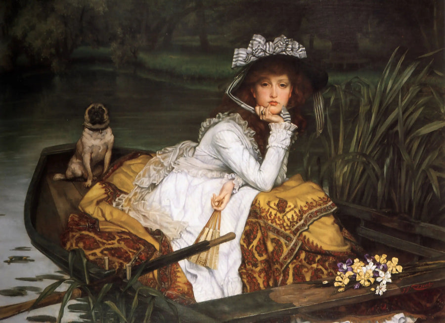 Ung kvinna i en båt - James Tissot