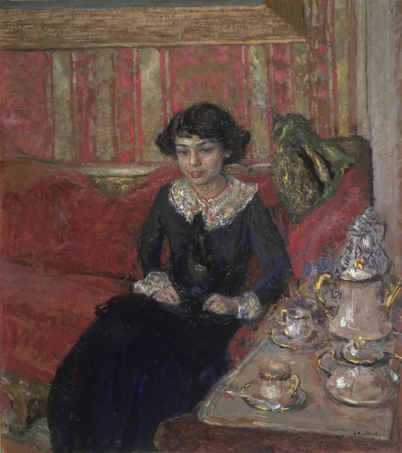 Ung kvinna i ett interiör - Édouard Vuillard