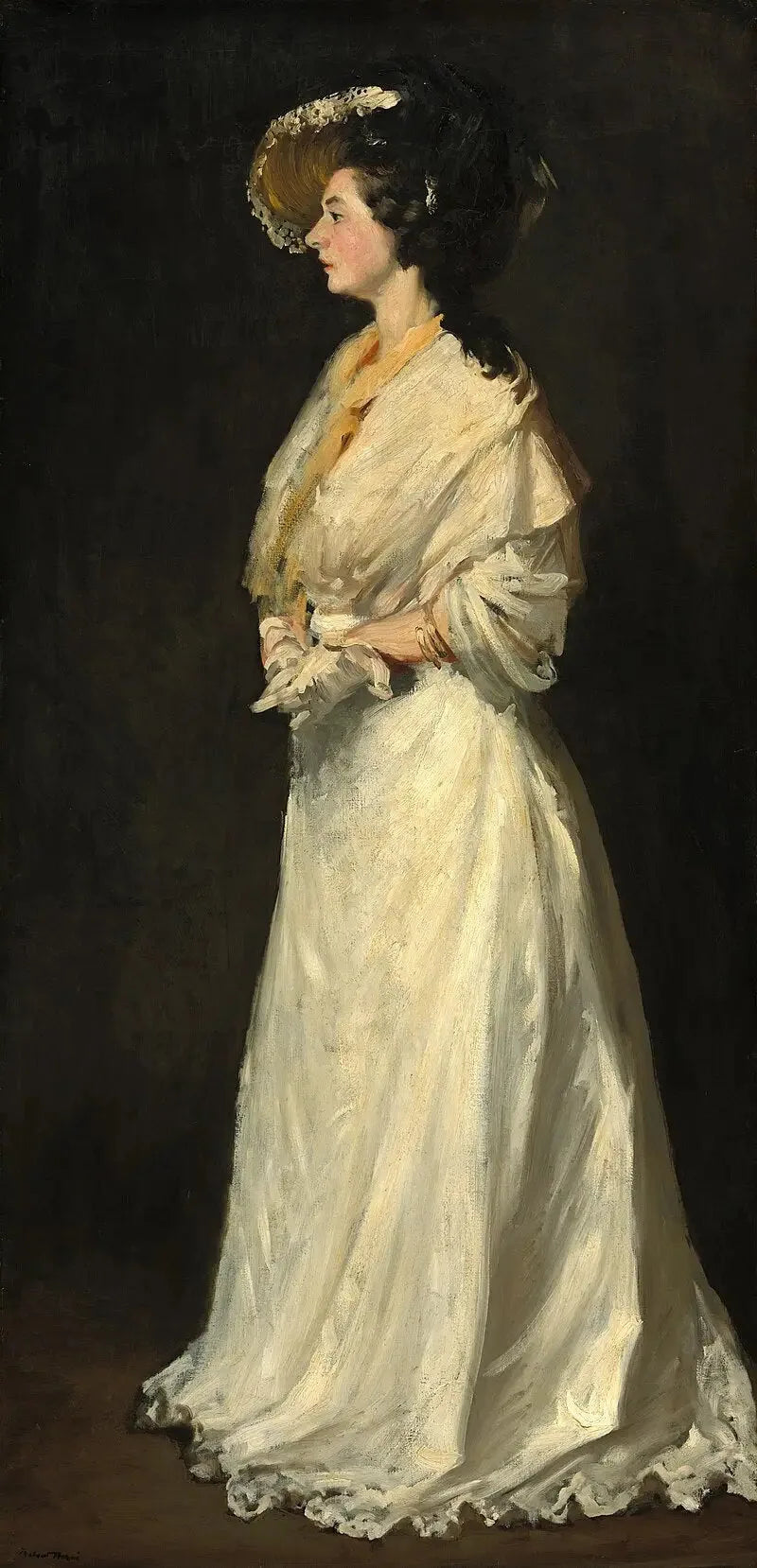 Ung kvinna i vitt - Robert Henri