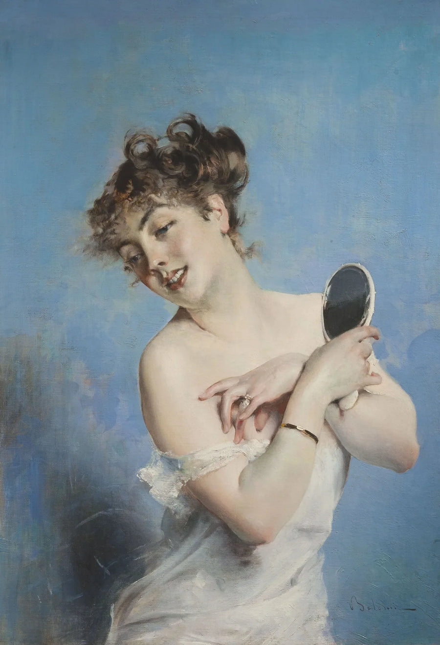 Ung kvinna i nattlinne (personvård) - Giovanni Boldini