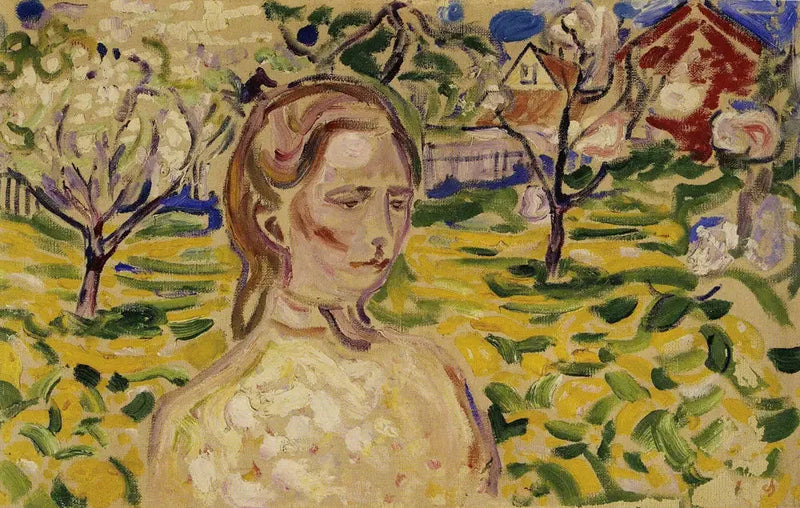 Ung Kvinna och Ranunkler - Edvard Munch