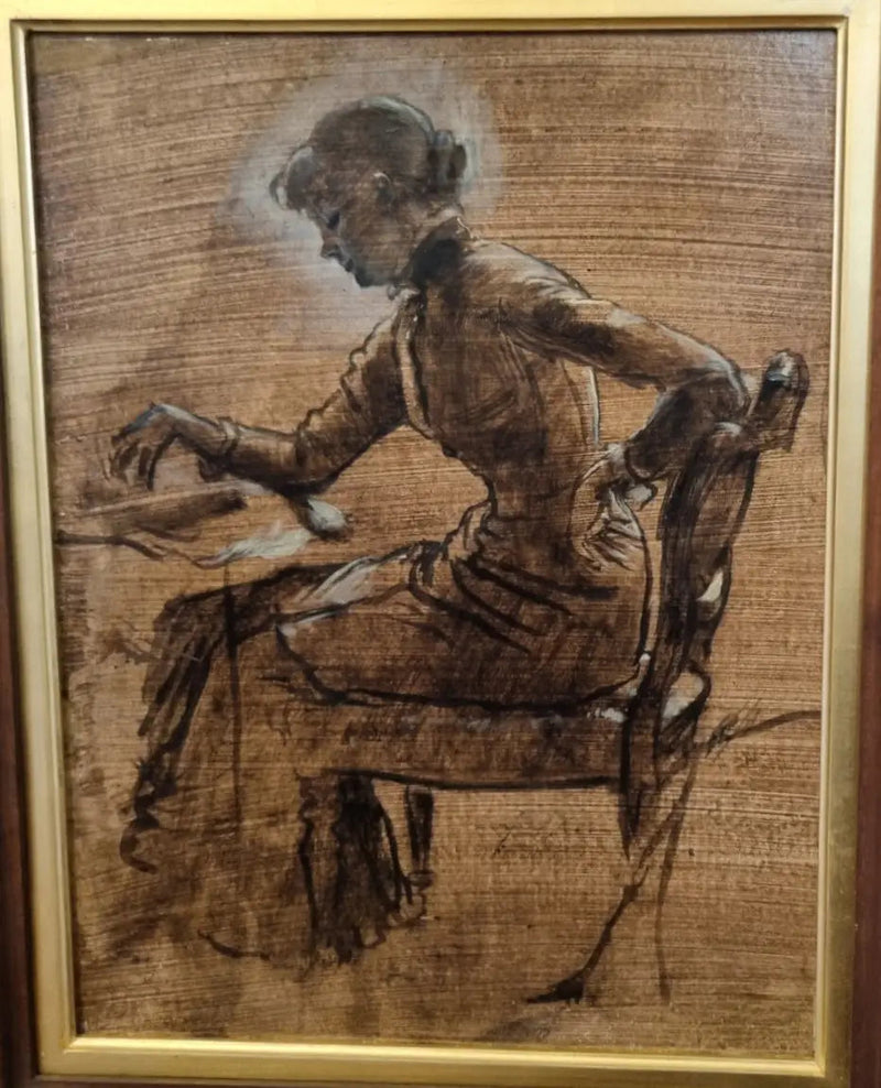 Ung kvinna som spelar schack - James Tissot