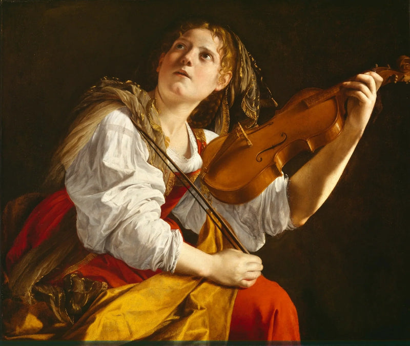 Ung kvinna som spelar violin - Orazio Gentileschi