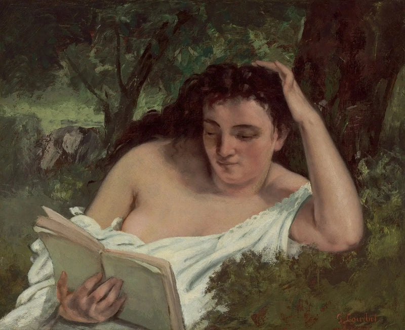 Ung kvinna läser - Gustave Courbet