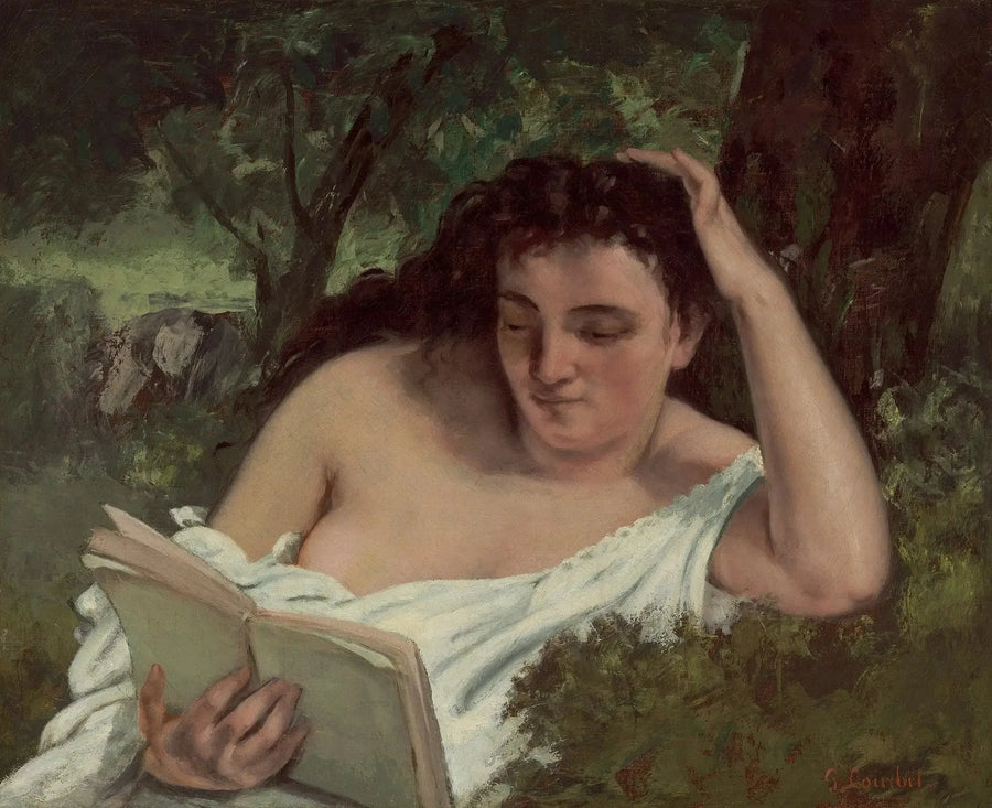 Ung kvinna läser - Gustave Courbet