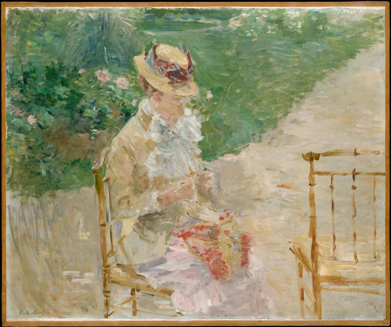 Ung kvinna som stickar - Berthe Morisot