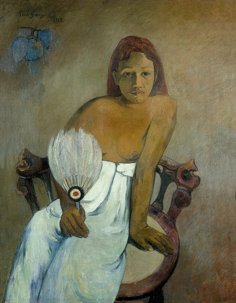 Ung kvinna med fläkt - Paul Gauguin