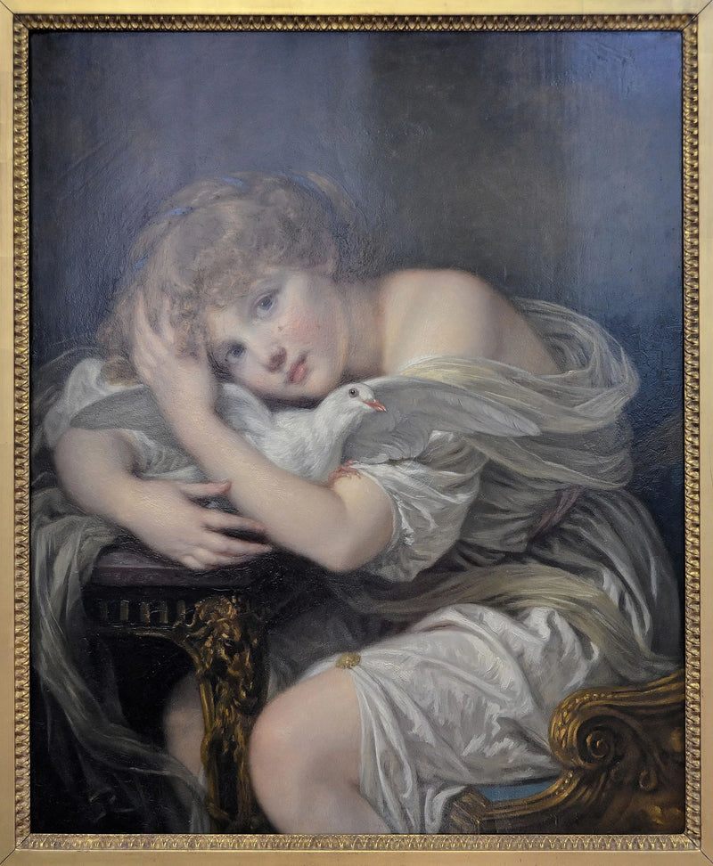 Ung flicka med duva - Jean-Baptiste Greuze