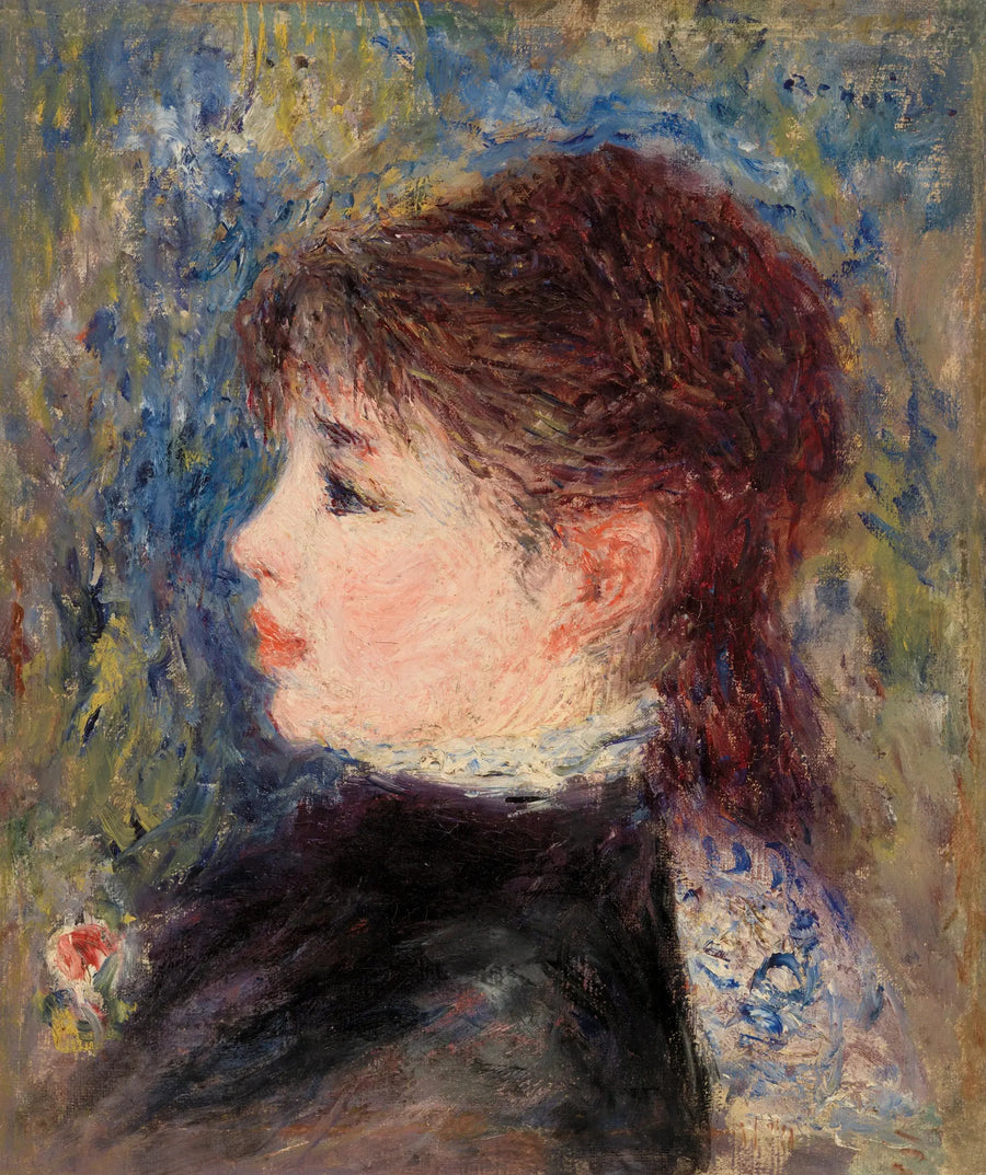 Ung kvinna med ros - Pierre-Auguste Renoir