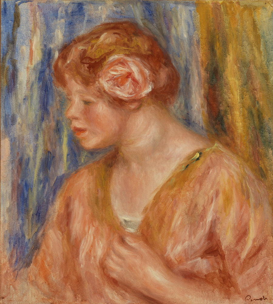 Ung kvinna med ros - Pierre-Auguste Renoir