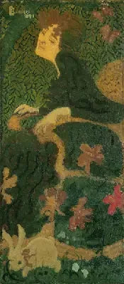 Ung kvinna som sitter med en kanin - Pierre Bonnard