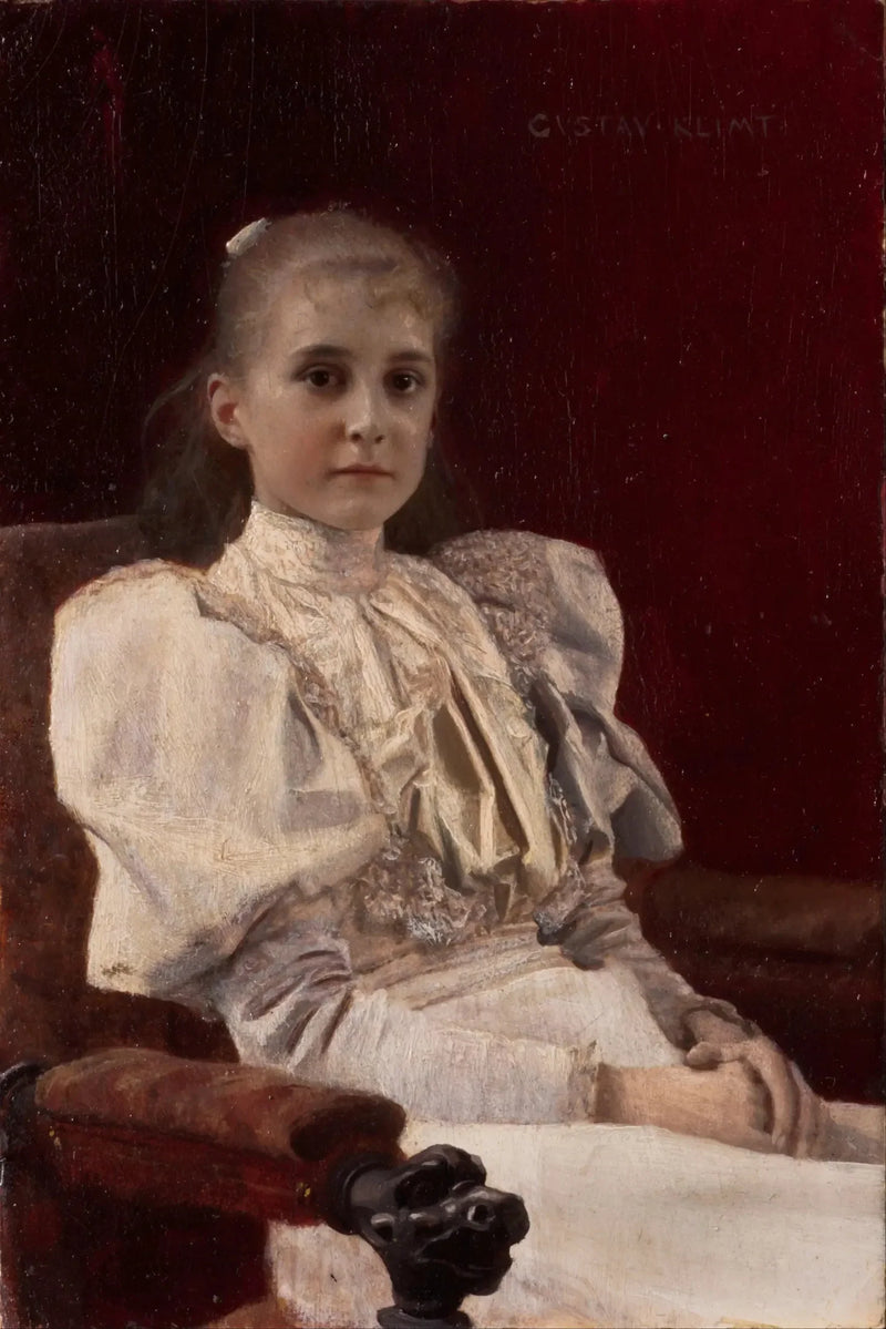 Ung flicka sittande - Gustav Klimt