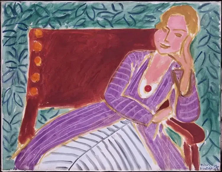 Ung kvinna som sitter, persisk klänning - Henri Matisse