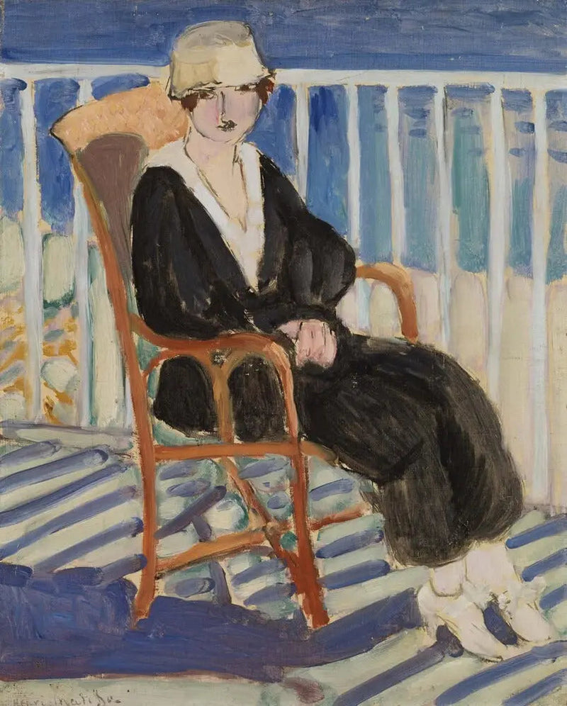 Ung kvinna på balkongen vid havet - Henri Matisse