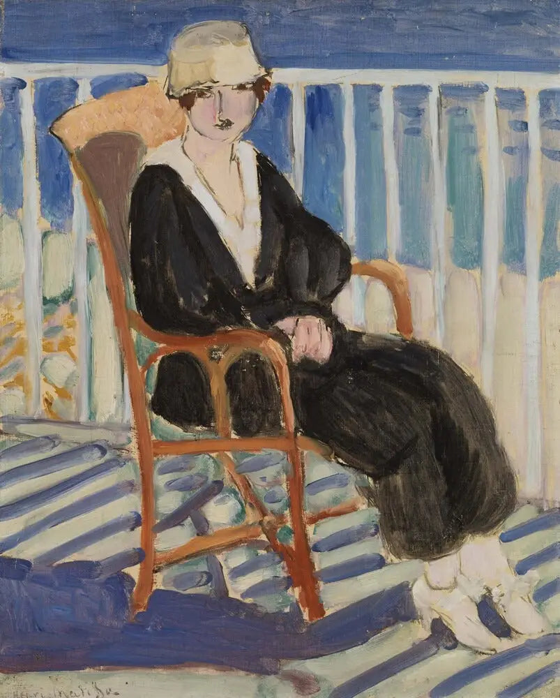 Ung kvinna på balkongen vid havet - Henri Matisse