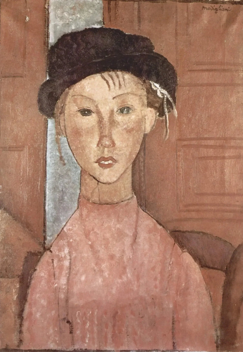 Ung kvinna med hatt - Amedeo Modigliani