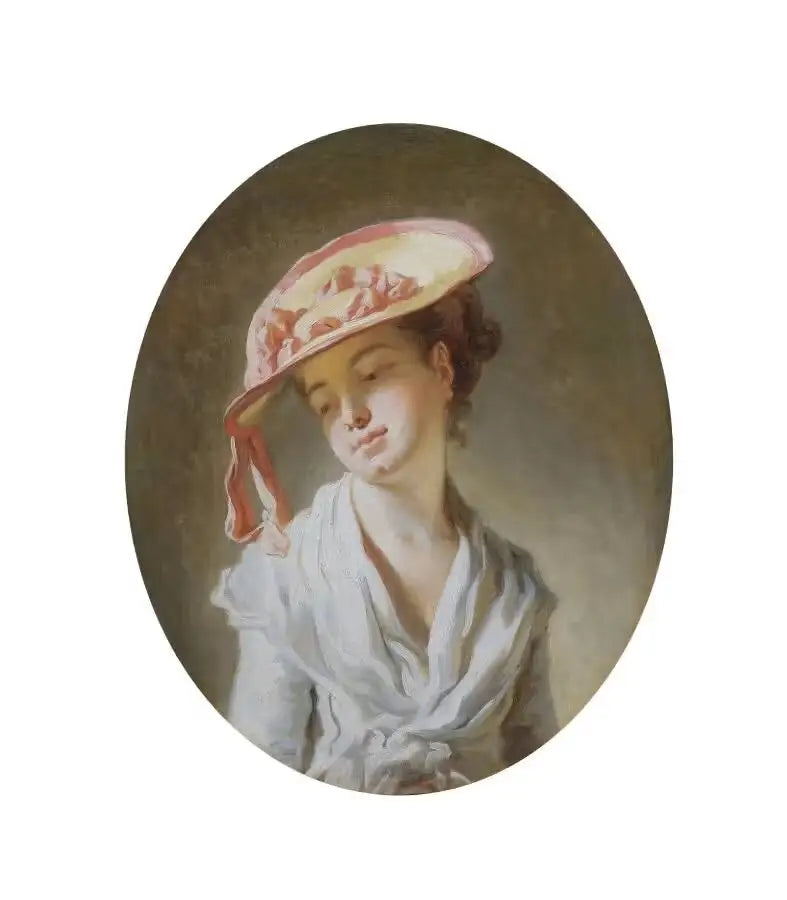 Ung flicka med hatt - Jean-Honoré Fragonard