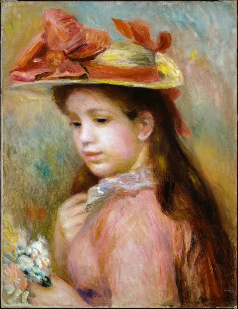 Ung kvinna med hatt - Pierre-Auguste Renoir