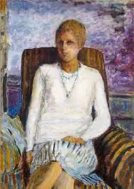 Ung kvinna i vit blus (Mlle Leïla Claude Anet) - Pierre Bonnard