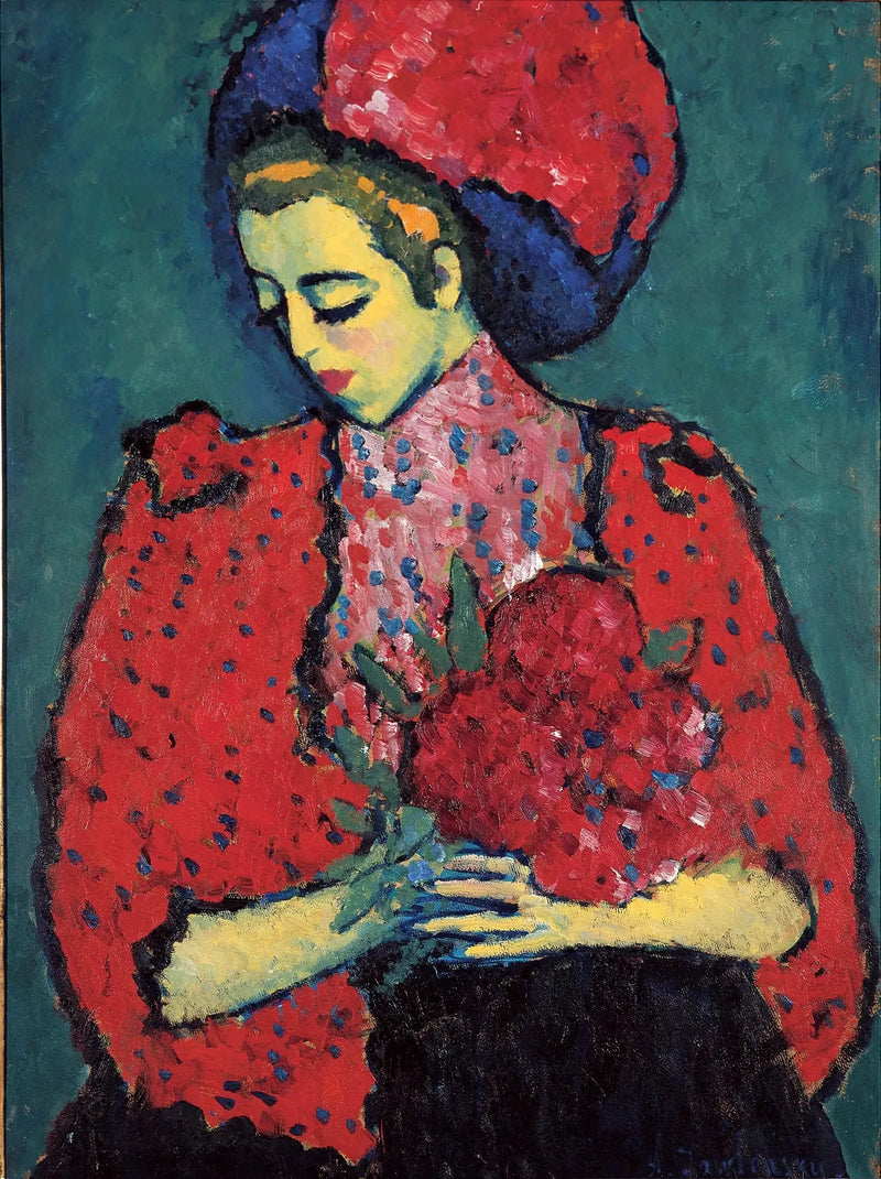 Ung flicka med pioner - Alexej von Jawlensky