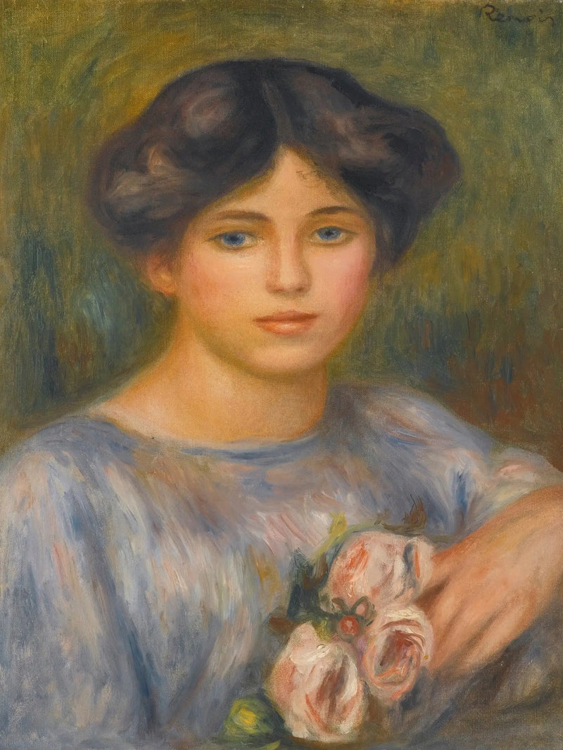 Ung kvinna med rosor - Pierre-Auguste Renoir