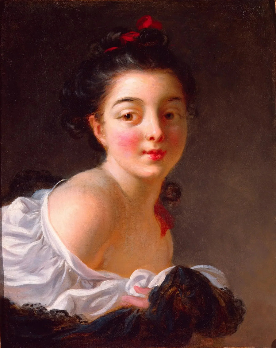 Ung brunettflicka - Jean-Honoré Fragonard