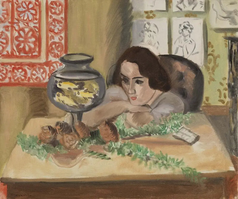 Ung kvinna framför ett akvarium - Henri Matisse
