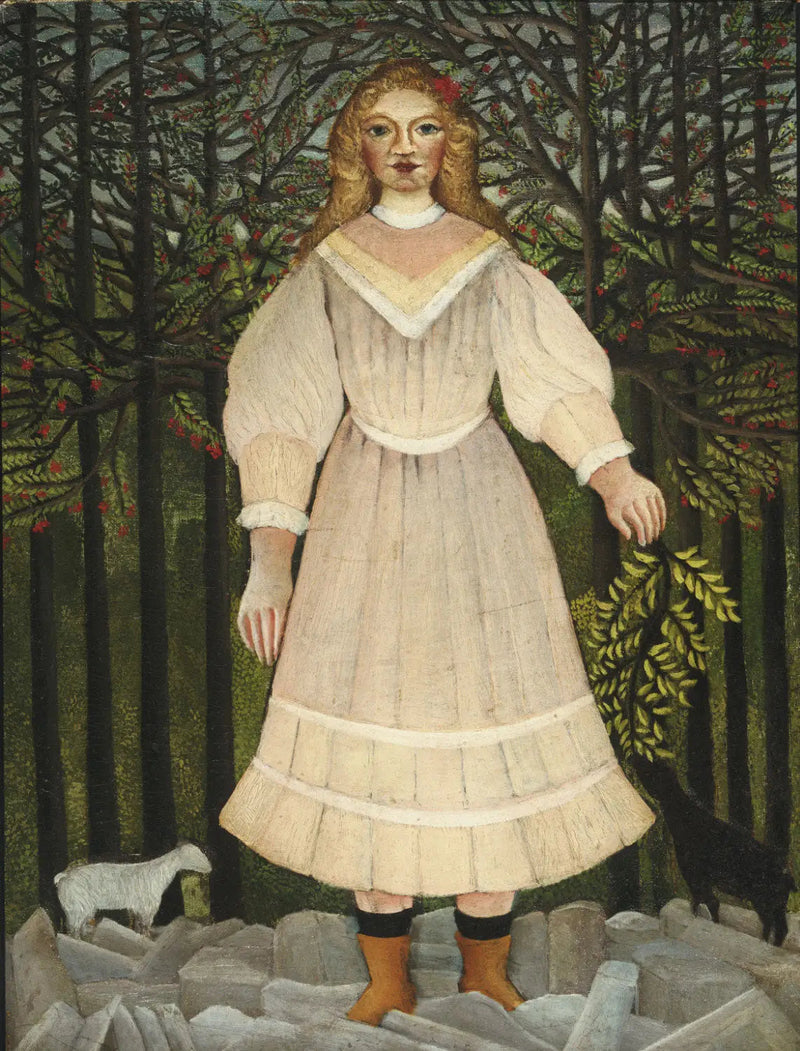 Ung flicka i rosa - Henri Rousseau