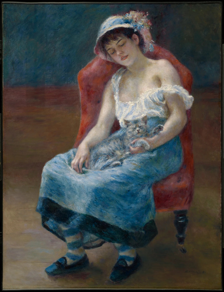 Flickan med katten - Pierre-Auguste Renoir