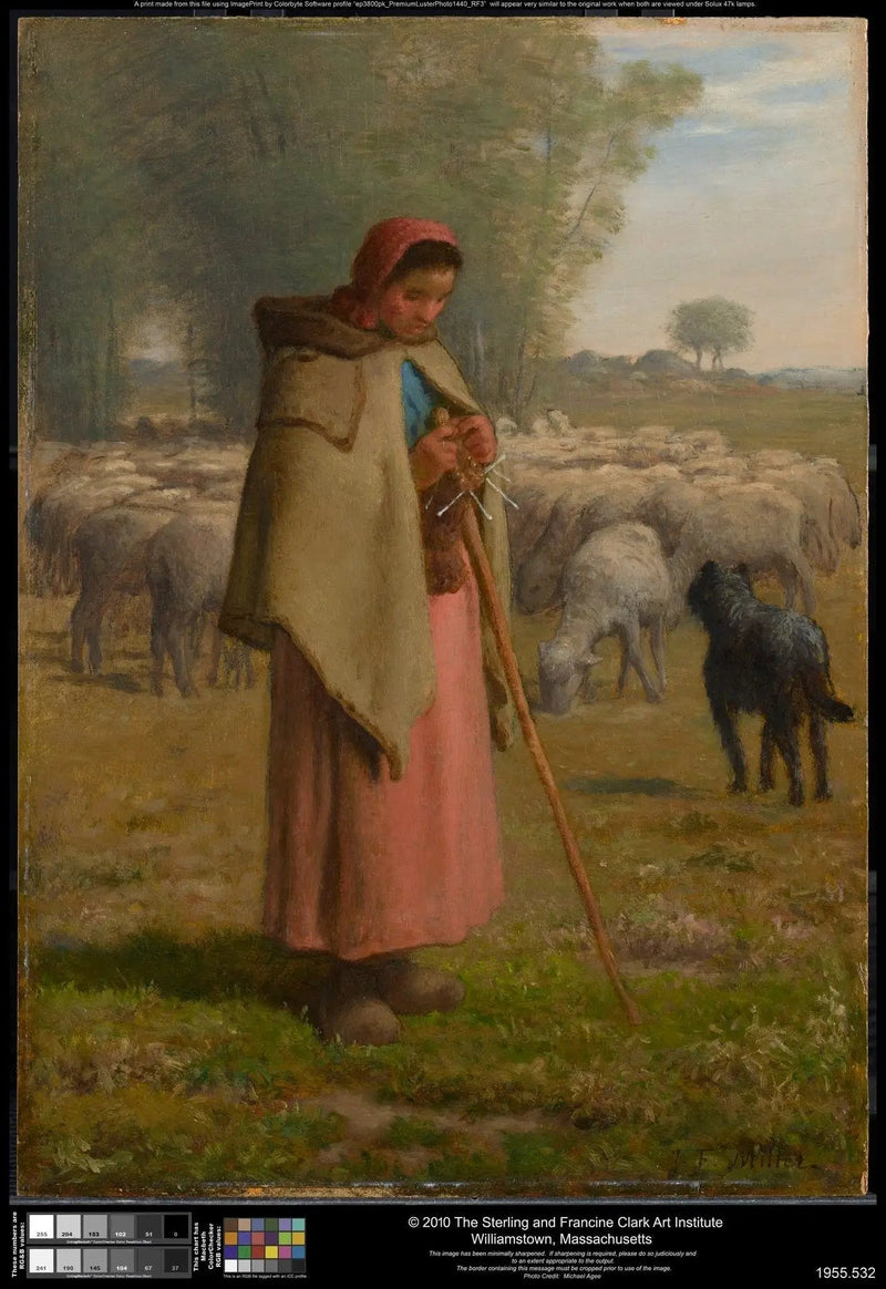 Ung flicka som vaktar sina får - Jean-François Millet