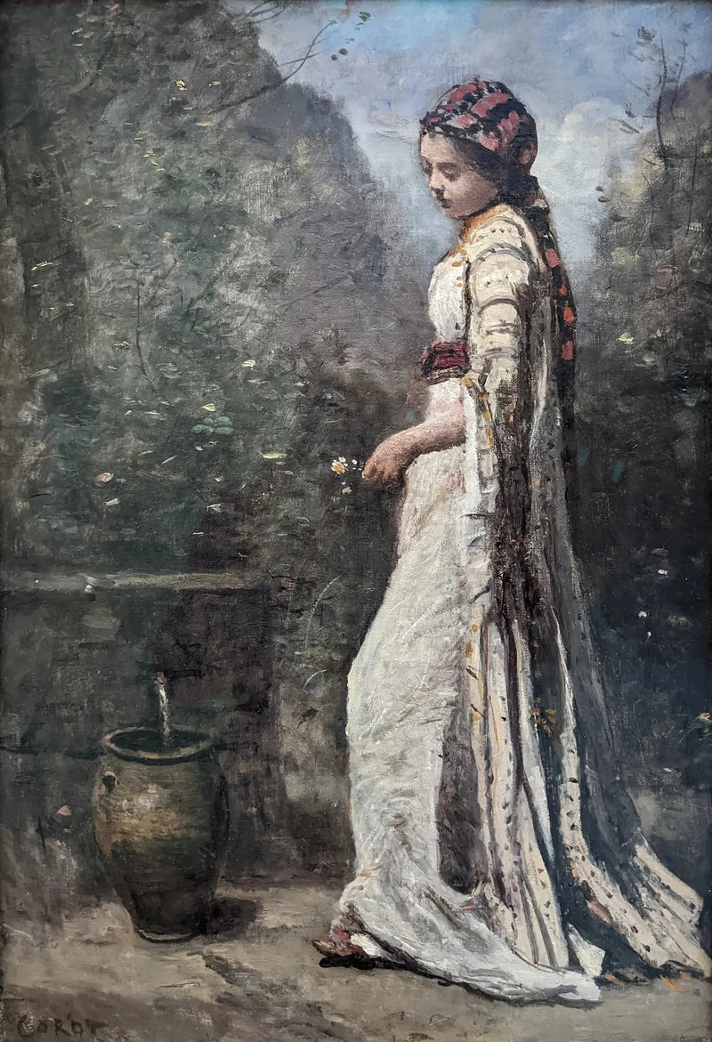 Ung grekisk flicka vid fontänen - Jean-Baptiste Camille Corot