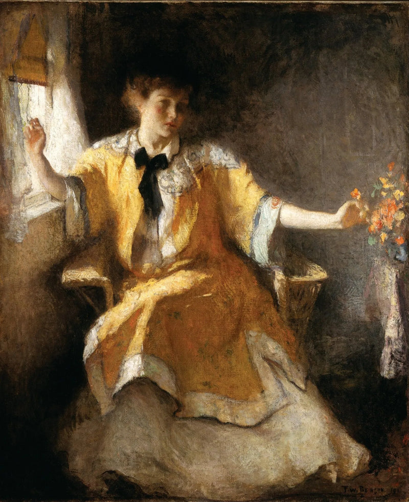 Ung flicka vid ett fönster - Frank Weston Benson