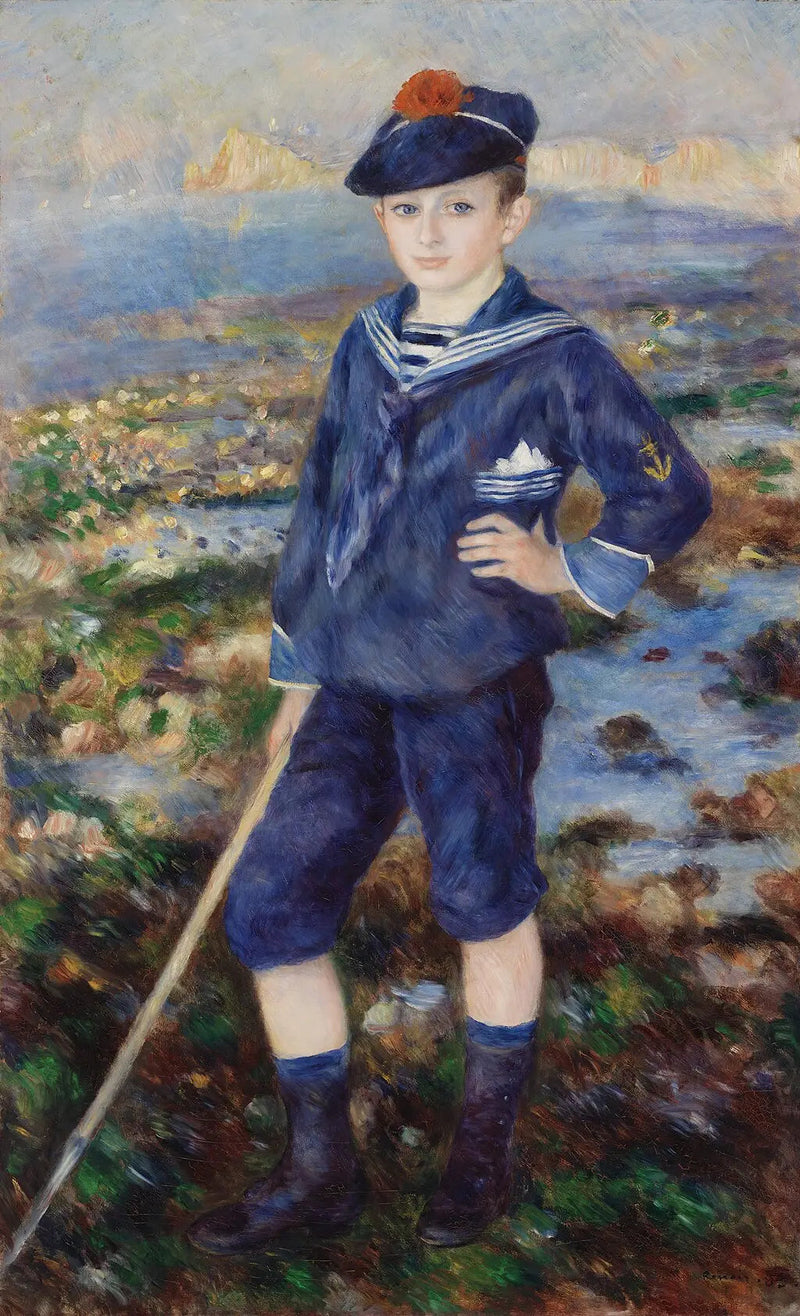 Ung pojke på stranden i Yport - Pierre-Auguste Renoir