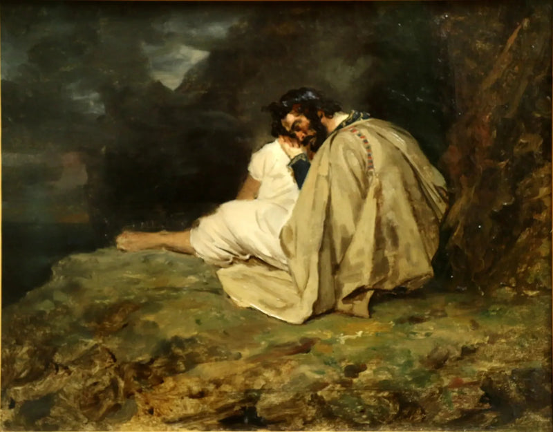 Ung grek som sover på en klippa vid havet - Théodore Géricault