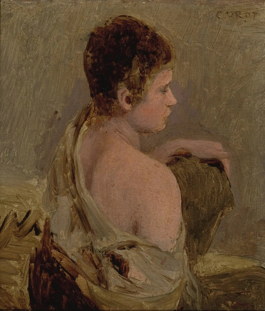Ung man med bar axel - Jean-Baptiste Camille Corot