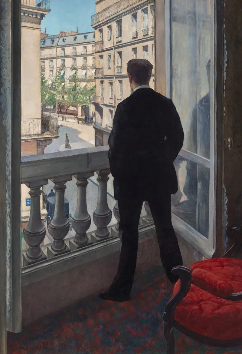 Ung man vid sitt fönster - Gustave Caillebotte