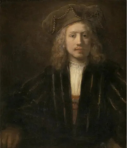 Ung man med pärlprydd mössa - Rembrandt