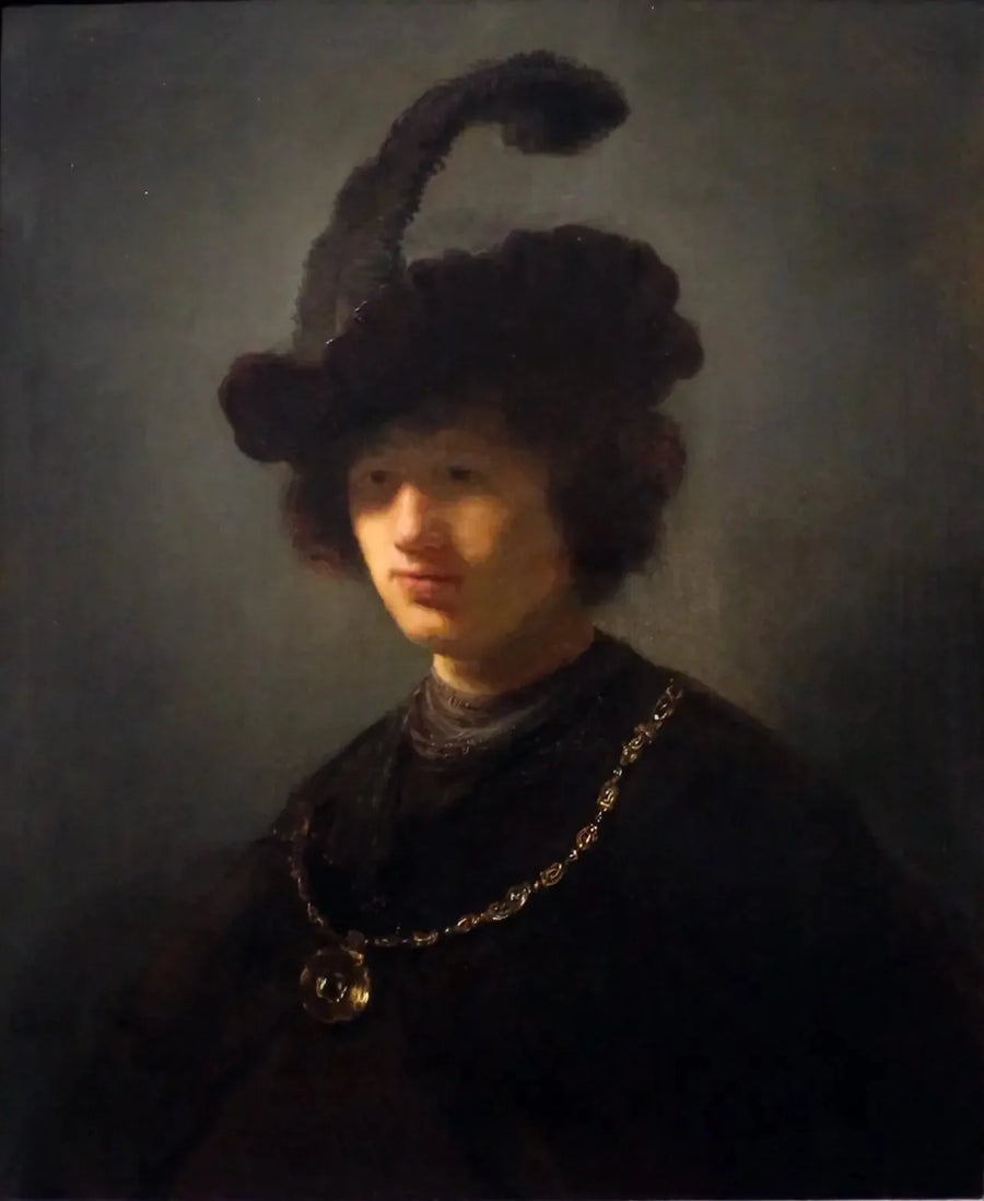 Ung man med fjäderhatt - Rembrandt
