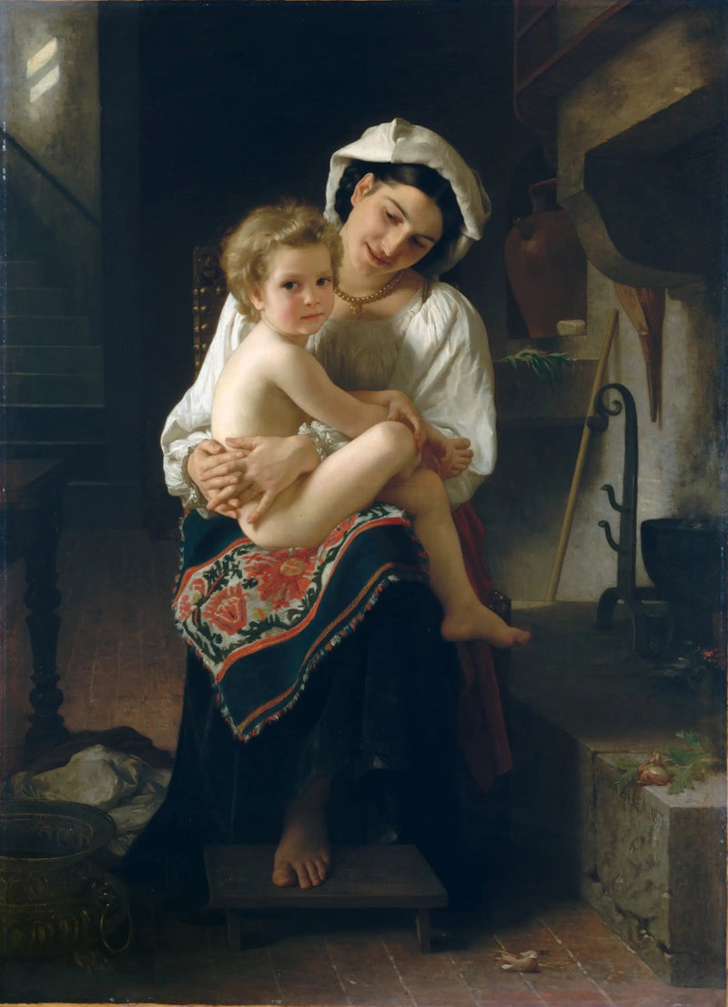Ung Mor som betraktar sitt barn - Bouguereau
