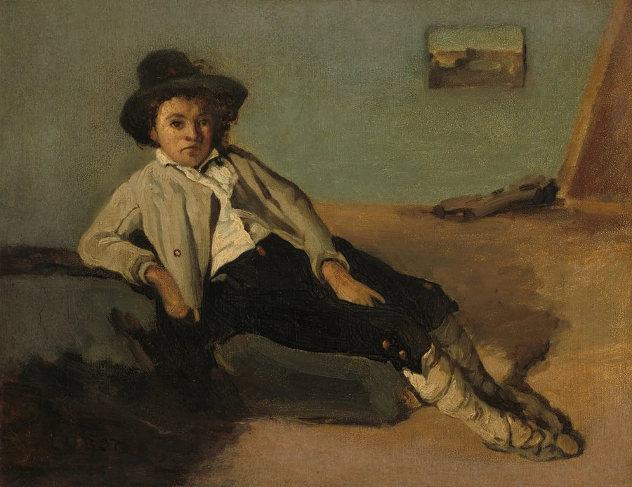 Ung Italiensk Bonde - Jean-Baptiste Camille Corot