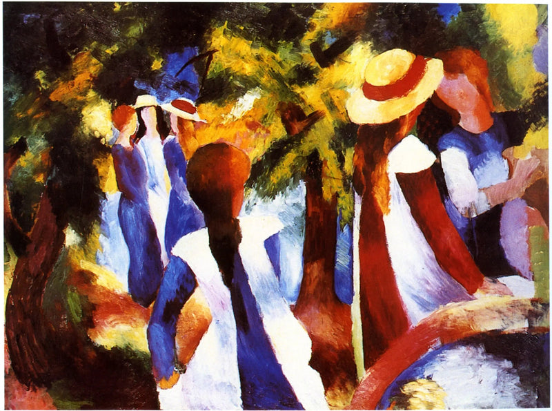 Ungdomar under träden - August Macke