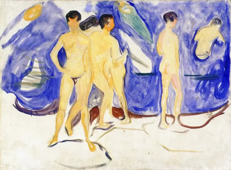 Unga män som badar - Edvard Munch