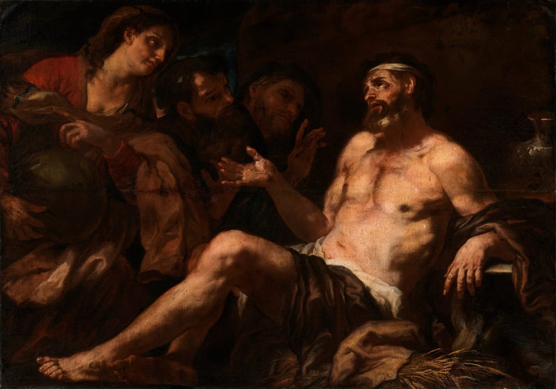 Job och hans tröster - Luca Giordano