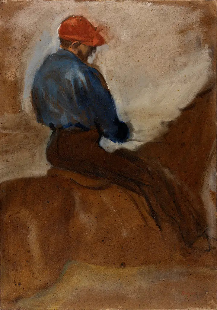 Jockey med röd keps - Edgar Degas